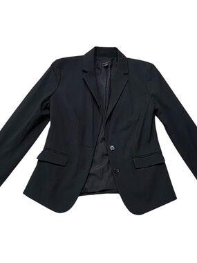 Ann Taylor Black Two-Button Blazer Jacket Size 4 SP21